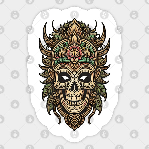 Traditional Mask Sticker by DeathAnarchy